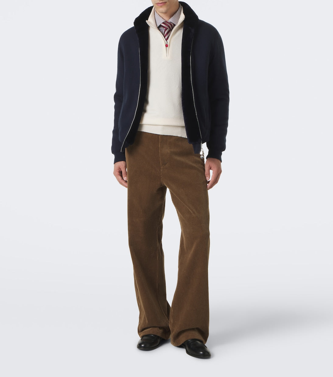 Kiton - Shearling-lined cashmere cardigan