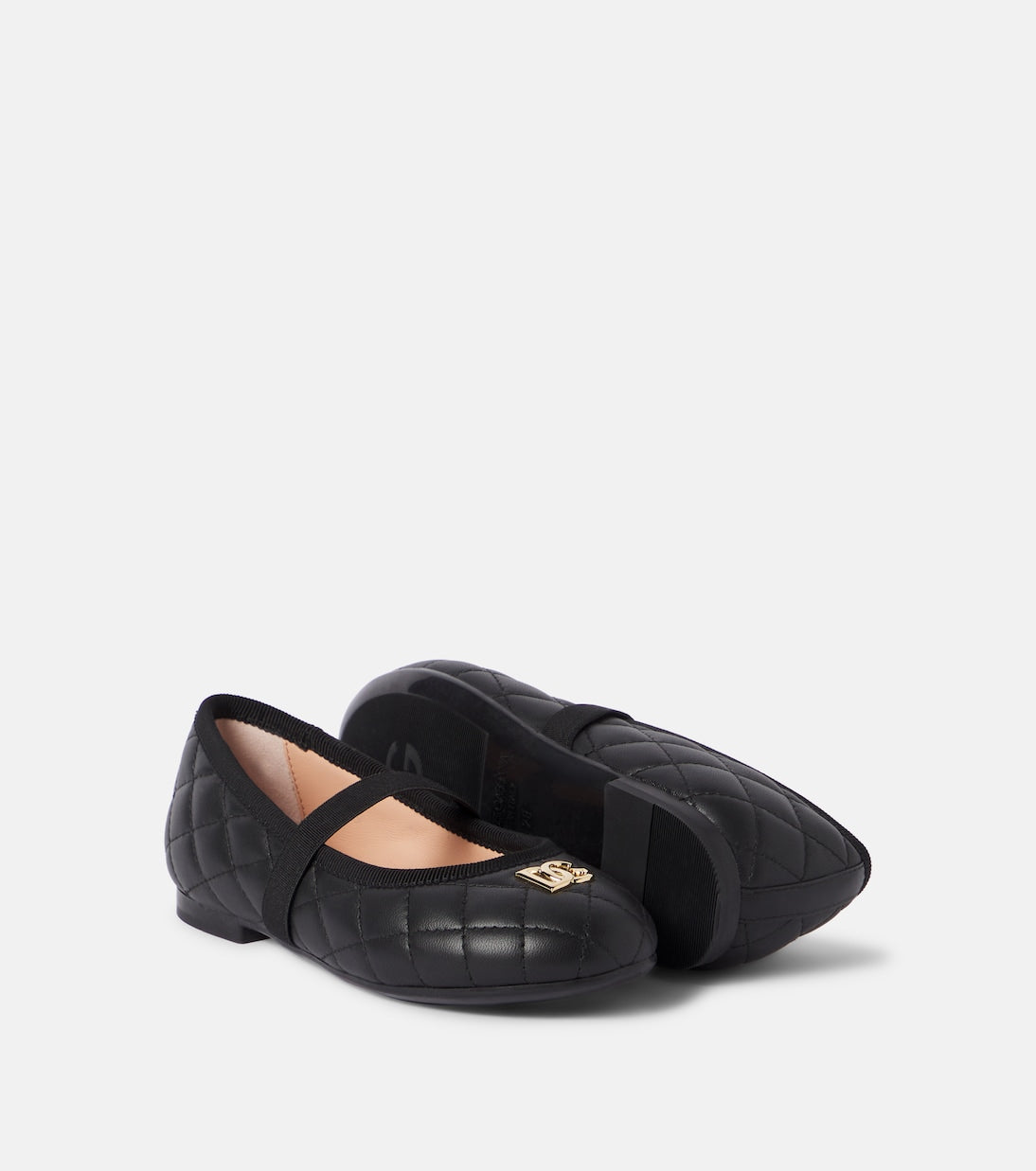 Dolce&Gabbana Kids - DG quilted leather ballet flats