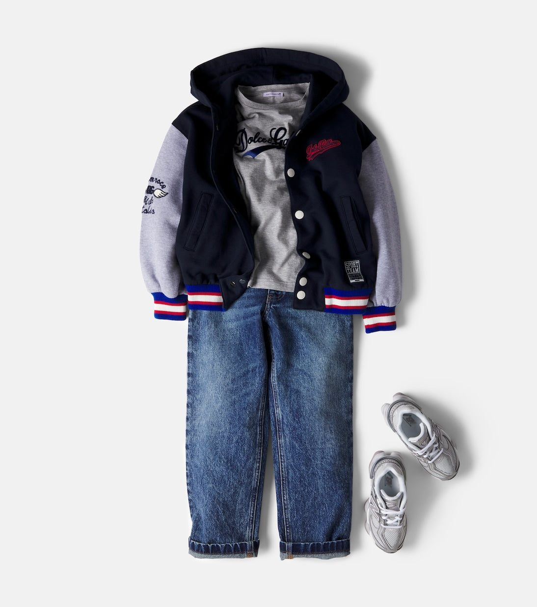 Dolce&Gabbana Kids - Patch-appliqué cotton hoodie