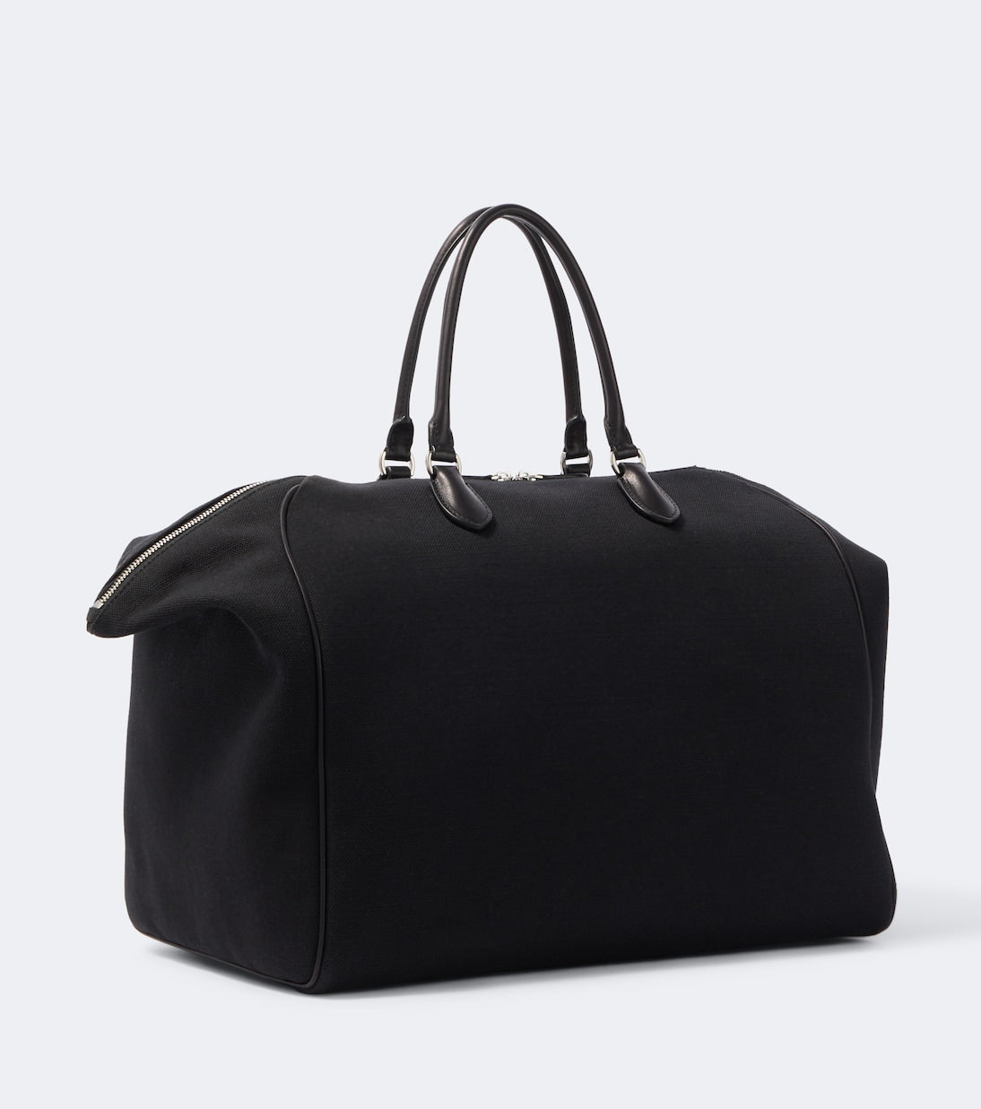 The Row - Timo leather-trimmed canvas tote bag