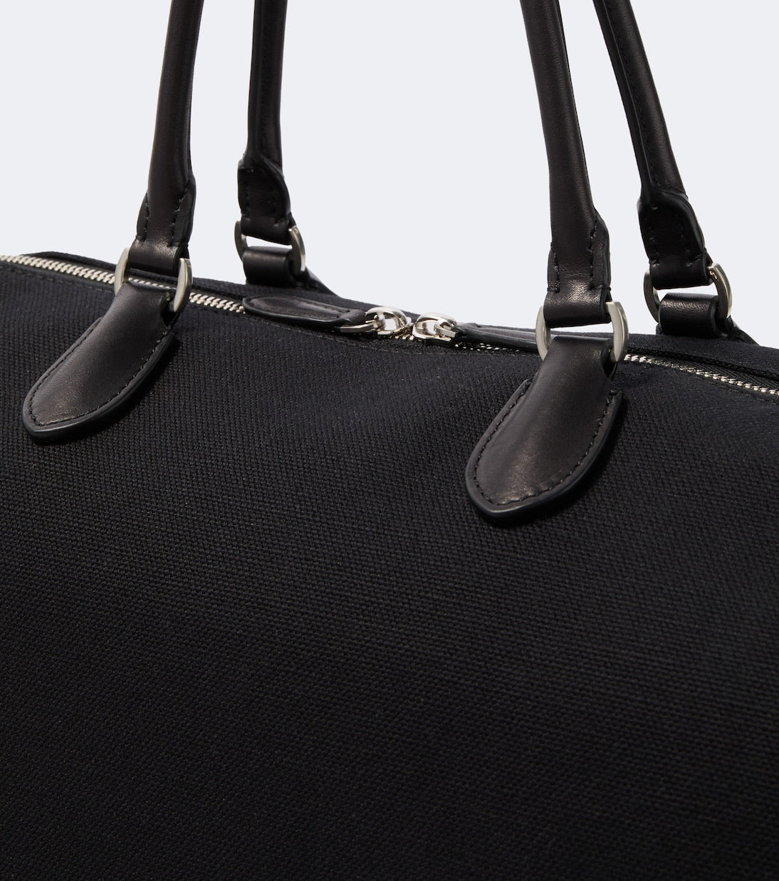 The Row - Timo leather-trimmed canvas tote bag