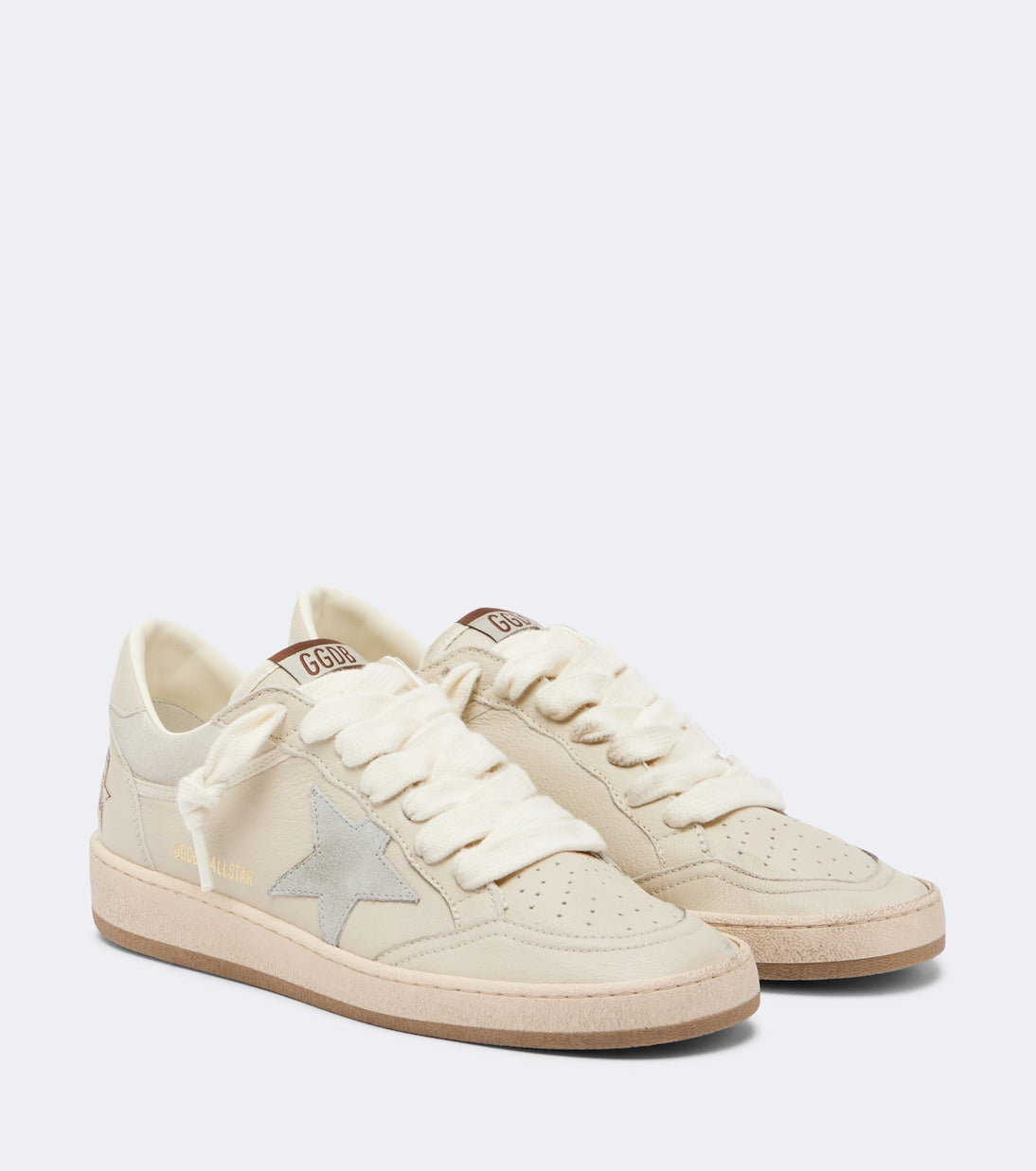 Golden Goose - Ball Star suede-trimmed leather sneakers