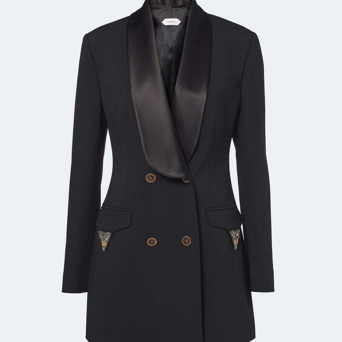 Versace - Embellished wool tuxedo jacket