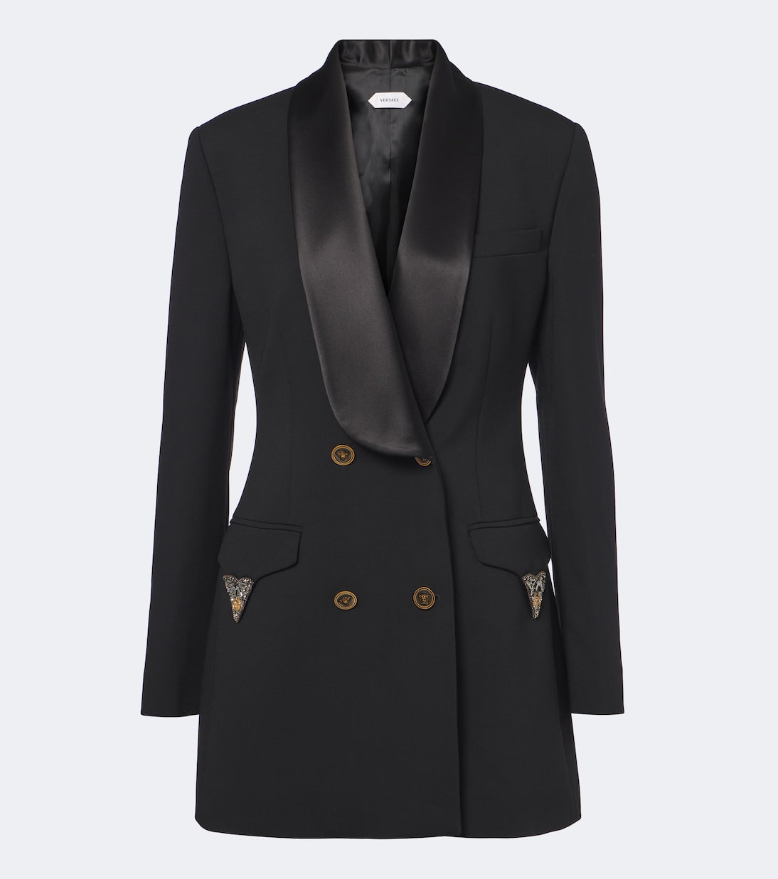 Versace - Embellished wool tuxedo jacket