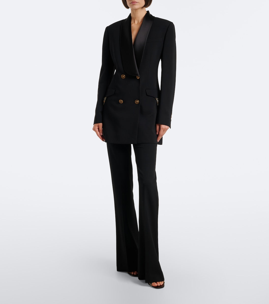 Versace - Embellished wool tuxedo jacket