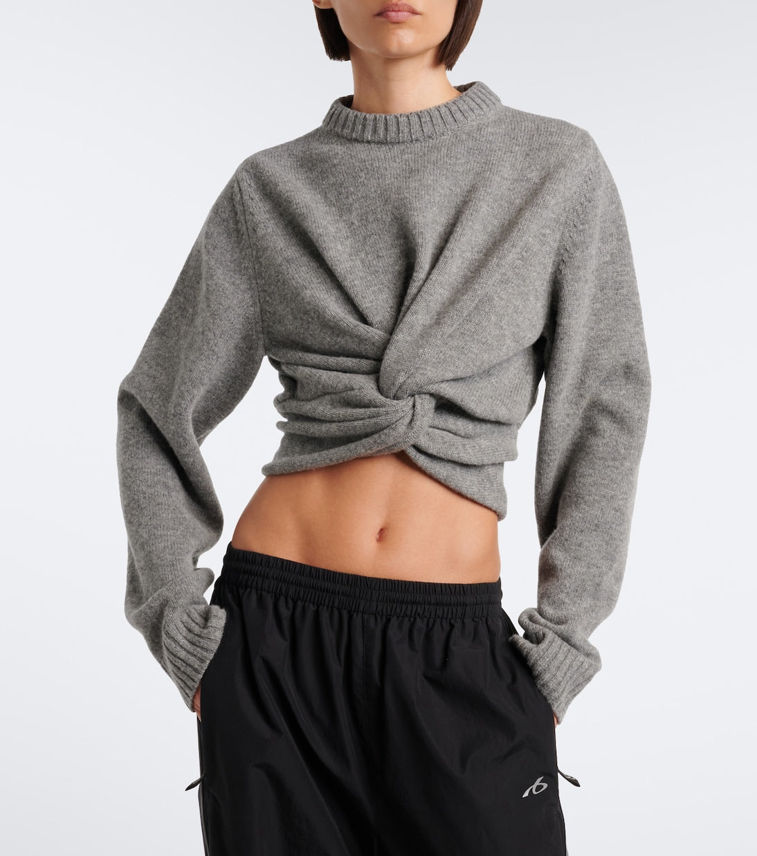 Balenciaga - Cropped gathered wool sweater