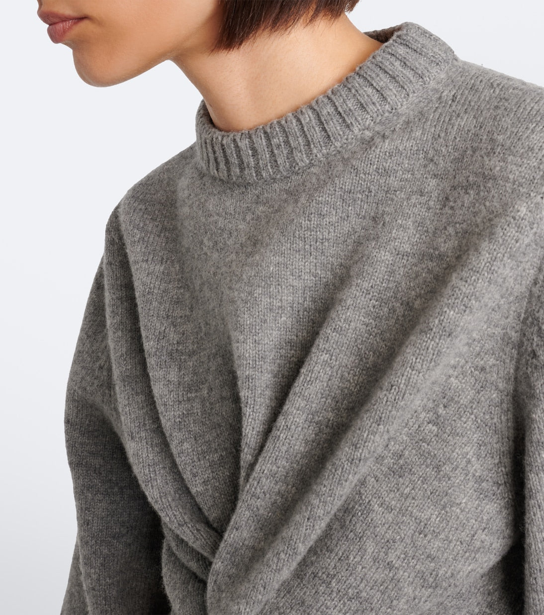 Balenciaga - Cropped gathered wool sweater