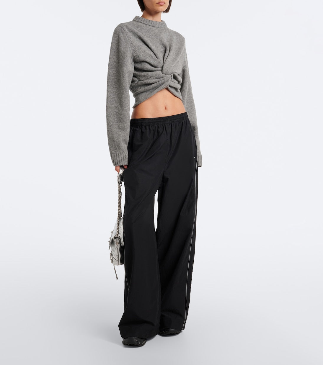 Balenciaga - Cropped gathered wool sweater