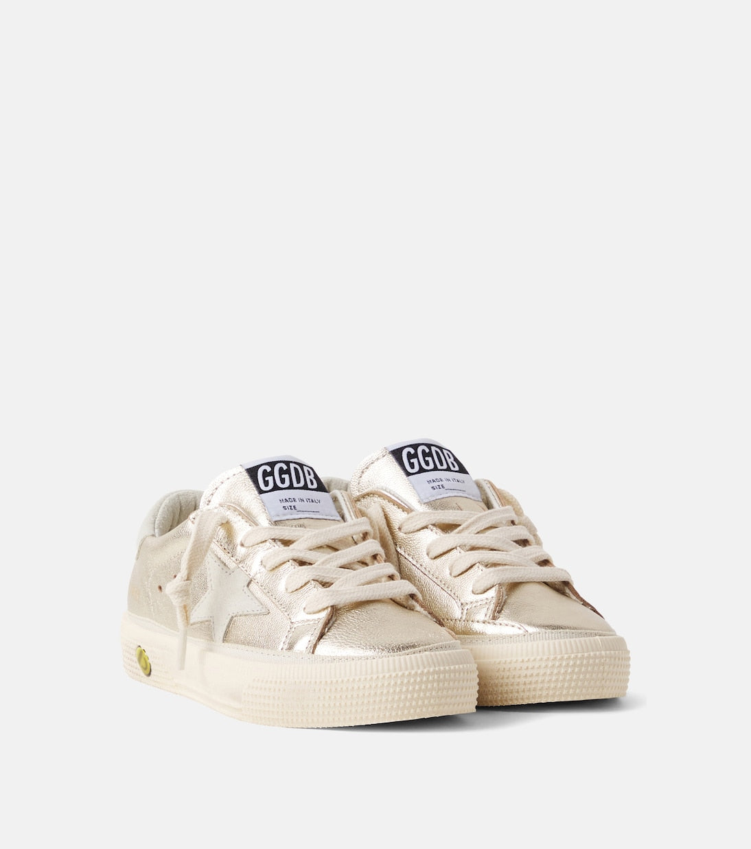 Golden Goose Kids - May metallic leather sneakers