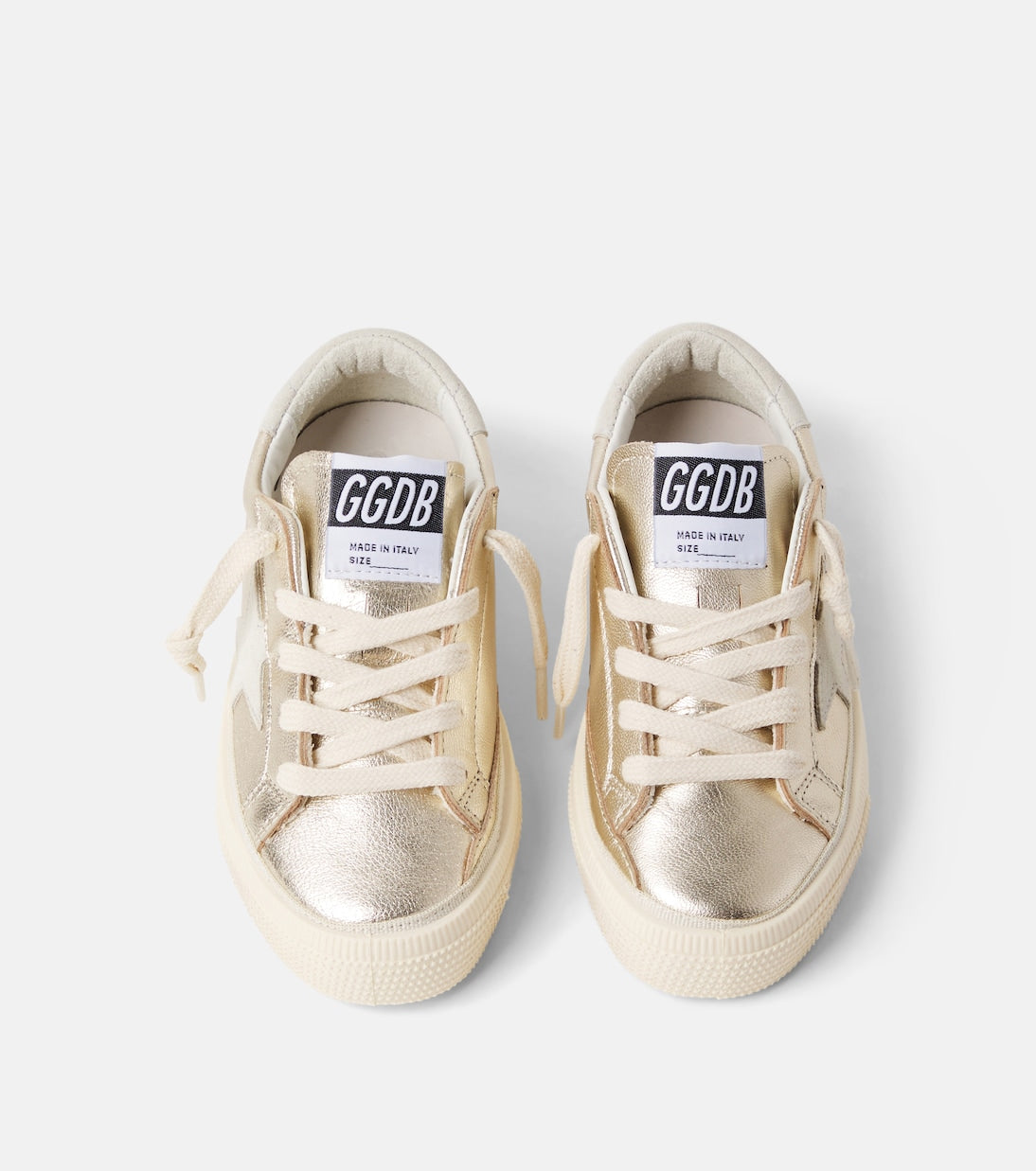 Golden Goose Kids - May metallic leather sneakers