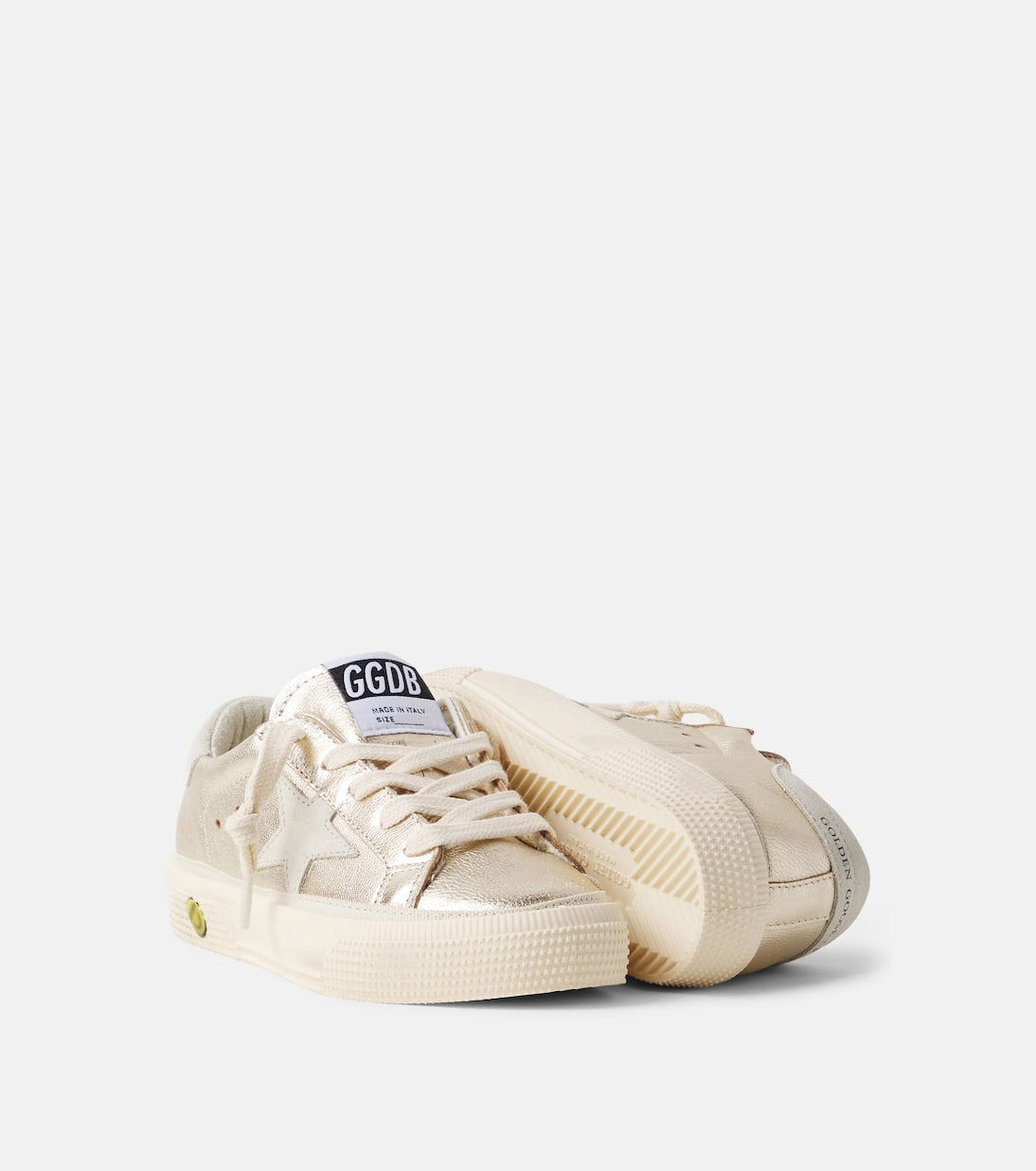 Golden Goose Kids - May metallic leather sneakers