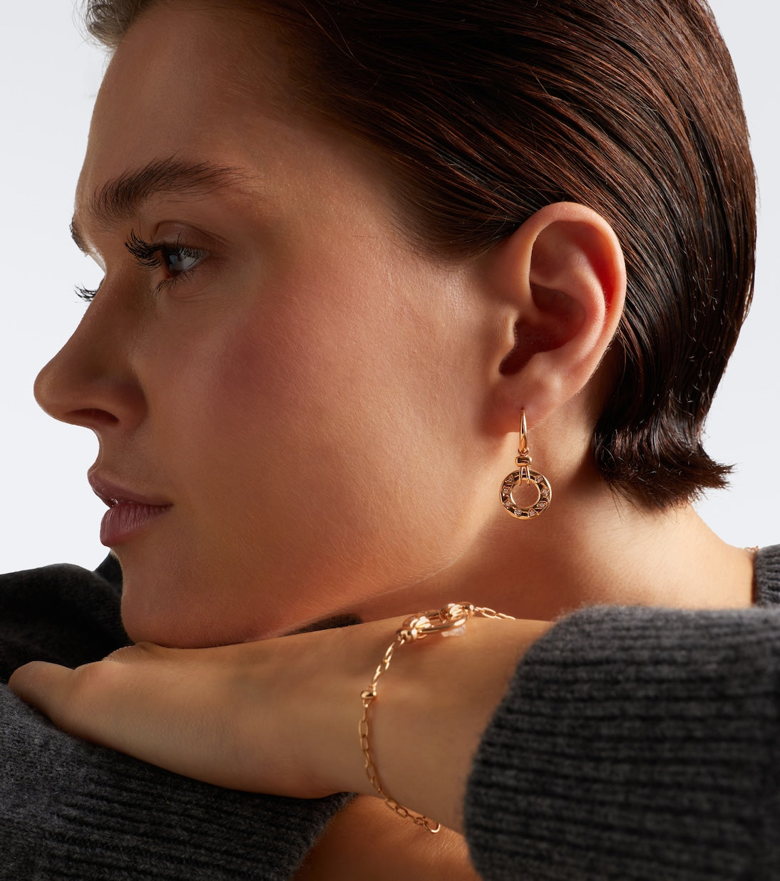 Pomellato - Iconica 18kt rose gold hoop earrings with diamonds