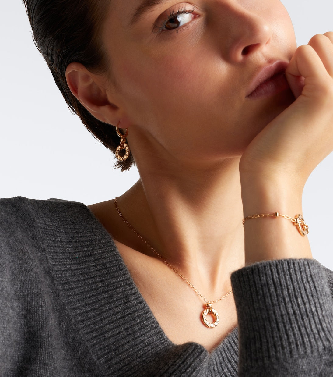 Pomellato - Iconica 18kt rose gold hoop earrings with diamonds