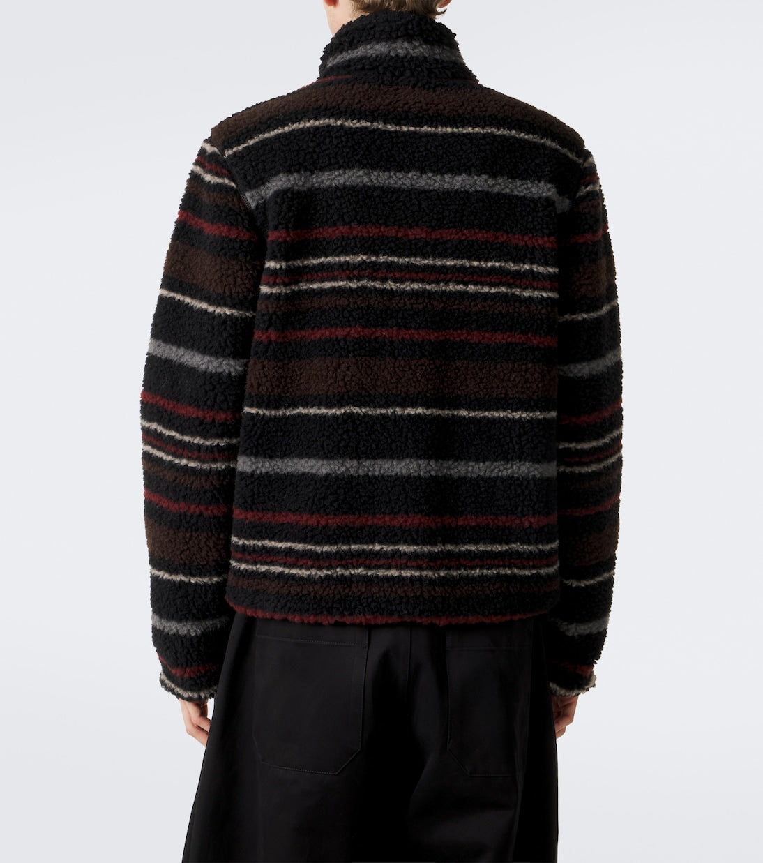 Moncler - Striped wool-blend fleece zip-up cardigan