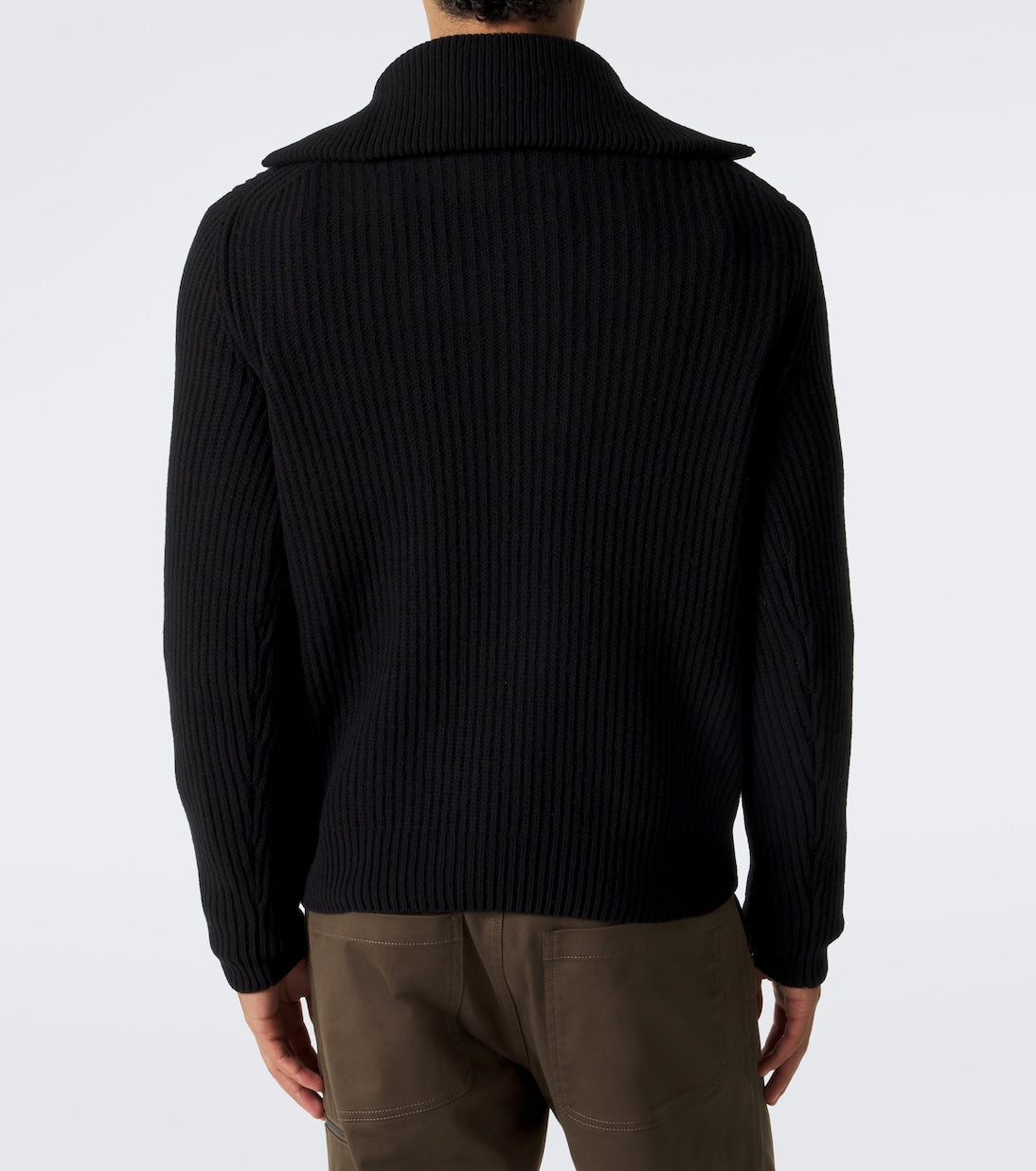 Moncler - Ribbed-knit virgin wool half-zip sweater
