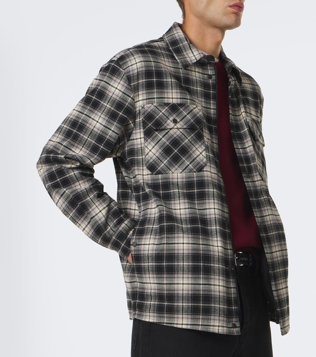 Moncler - Checked cotton flannel zip-up shirt