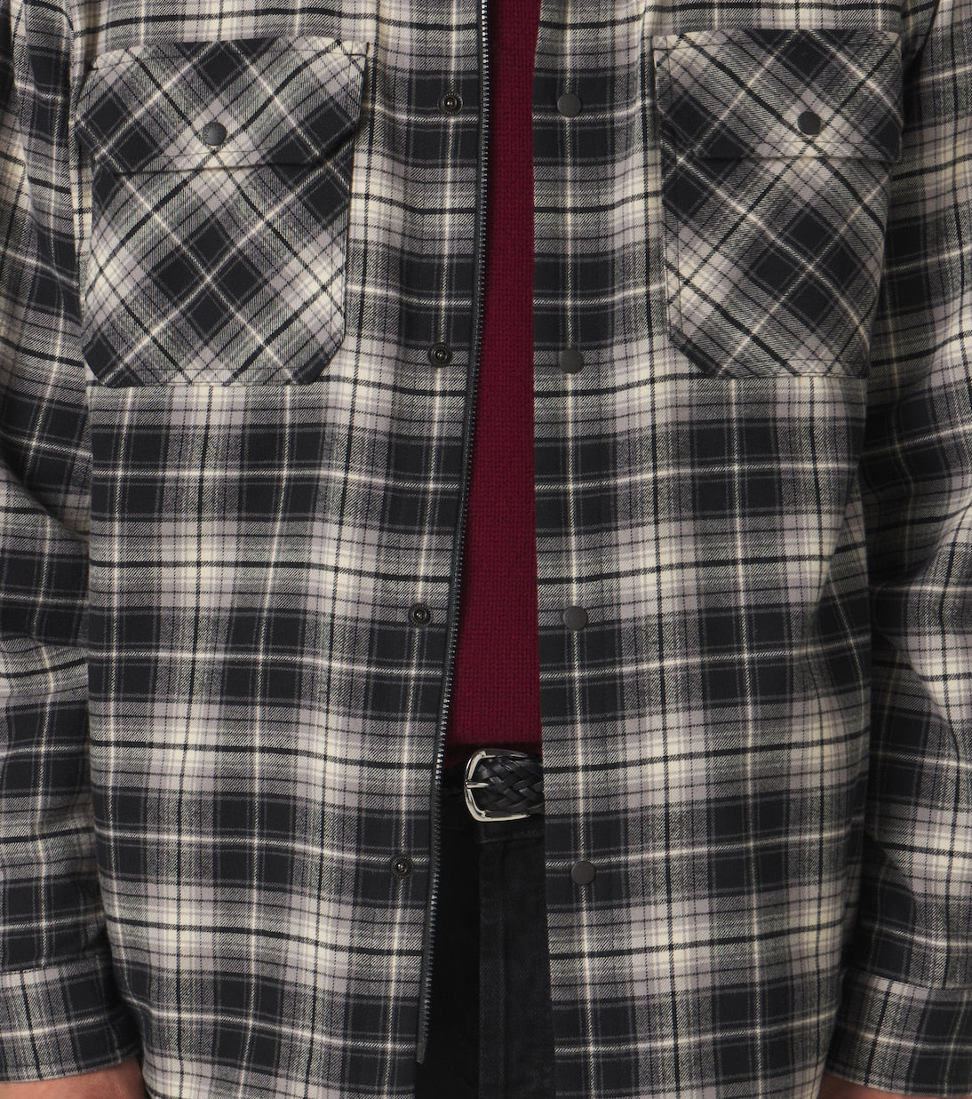 Moncler - Checked cotton flannel zip-up shirt