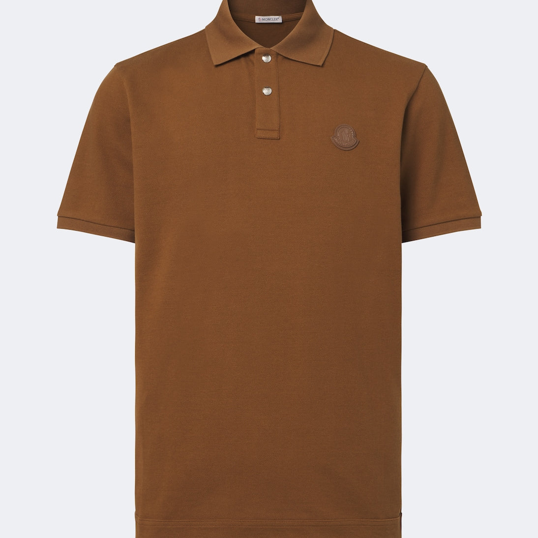 Moncler - Leather-trimmed cotton piqué polo shirt