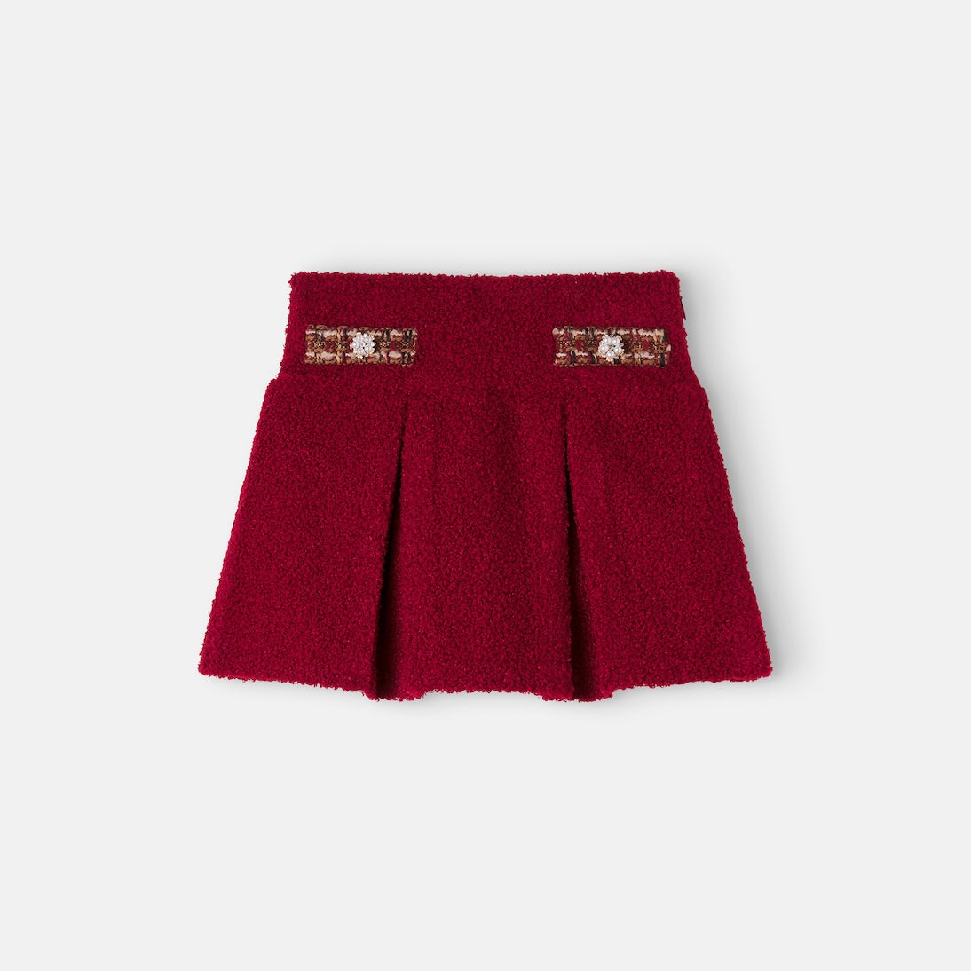 Patachou - Embellished pleated bouclé skirt