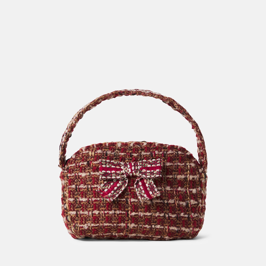 Patachou - Bow-detail tweed purse