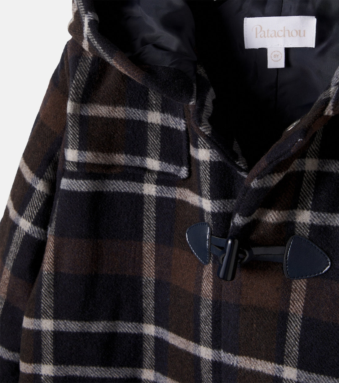 Patachou - Checked hooded duffel coat
