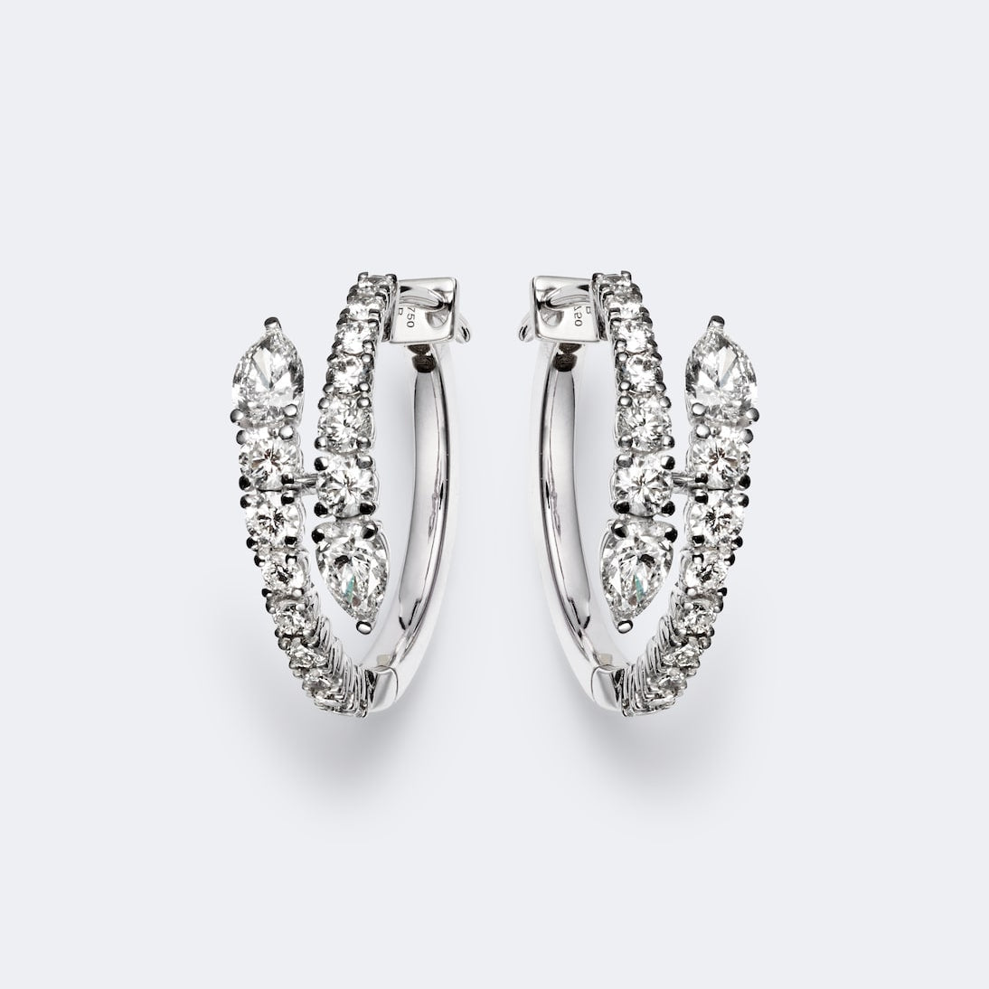 Bucherer Fine Jewellery - Diamond Twist 18kt white gold earrings with diamonds