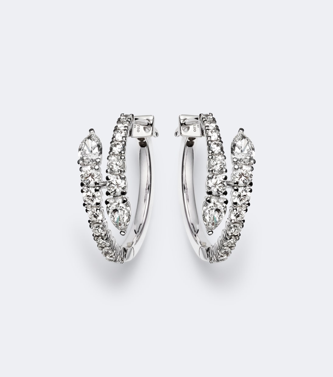Bucherer Fine Jewellery - Diamond Twist 18kt white gold earrings with diamonds