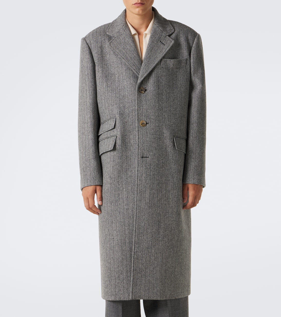 Valentino Garavani - Herringbone virgin wool coat