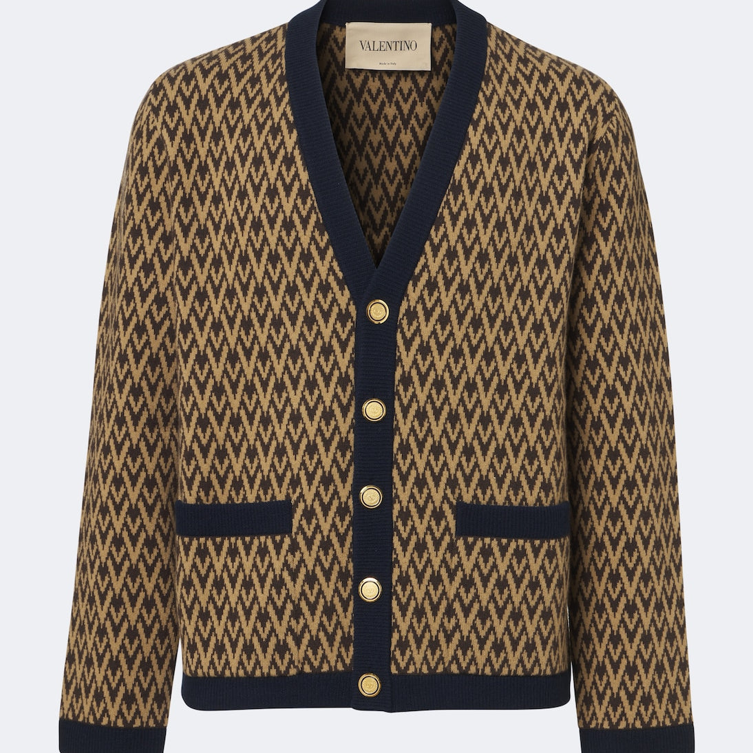 Valentino Garavani - Toute La V jacquard virgin wool cardigan