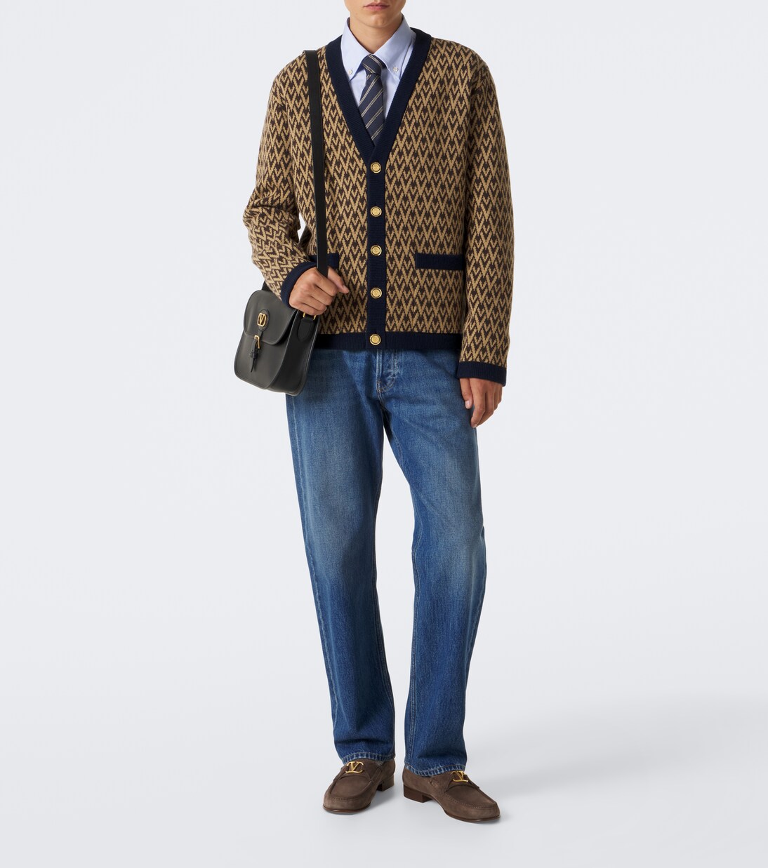 Valentino Garavani - Toute La V jacquard virgin wool cardigan
