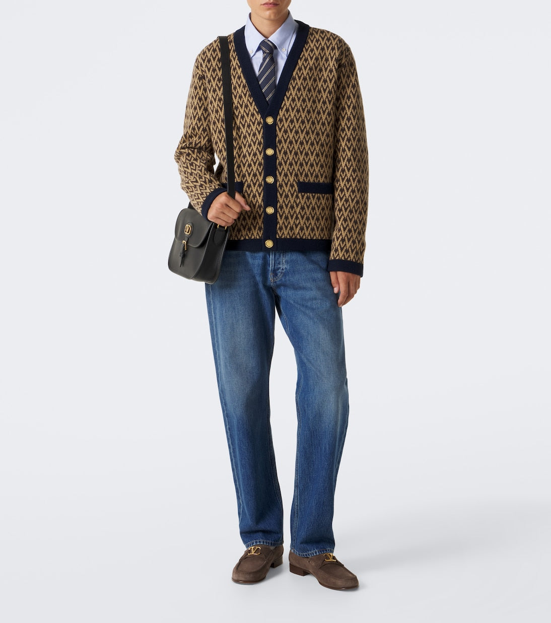 Valentino Garavani - Toute La V jacquard virgin wool cardigan