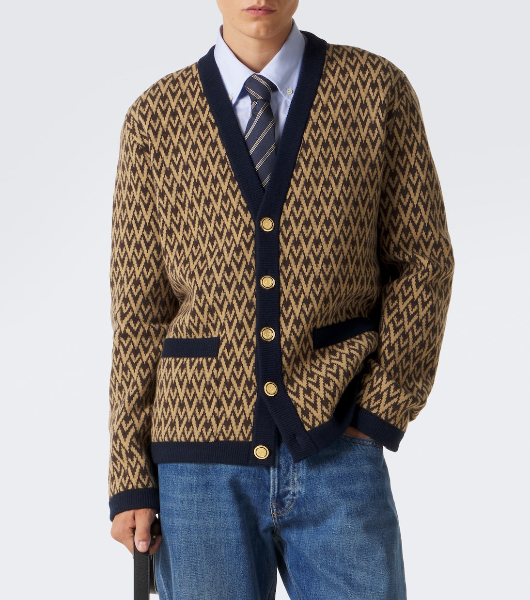 Valentino Garavani - Toute La V jacquard virgin wool cardigan