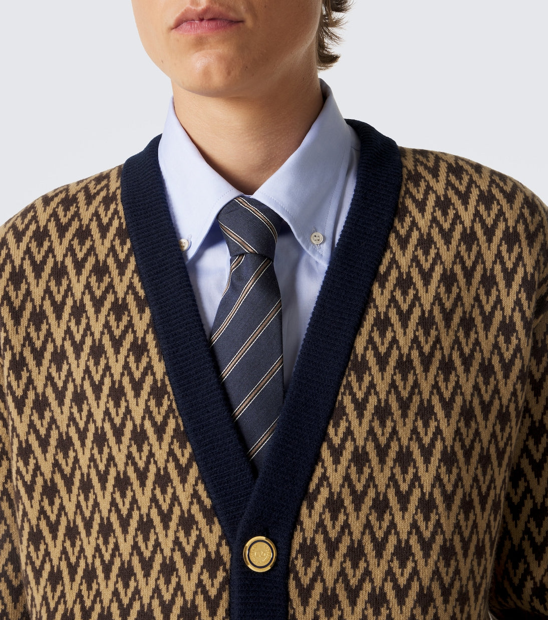 Valentino Garavani - Toute La V jacquard virgin wool cardigan