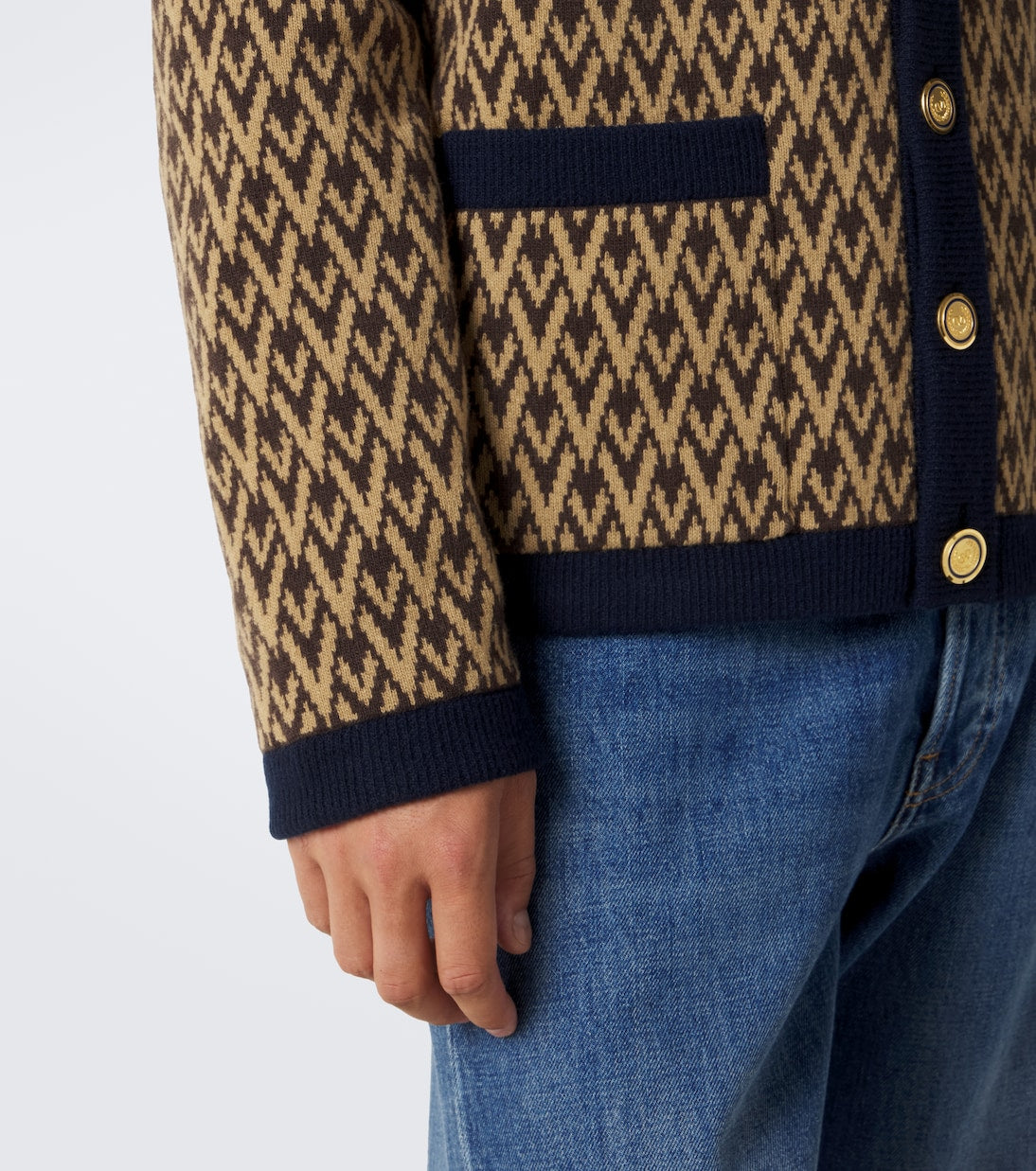 Valentino Garavani - Toute La V jacquard virgin wool cardigan