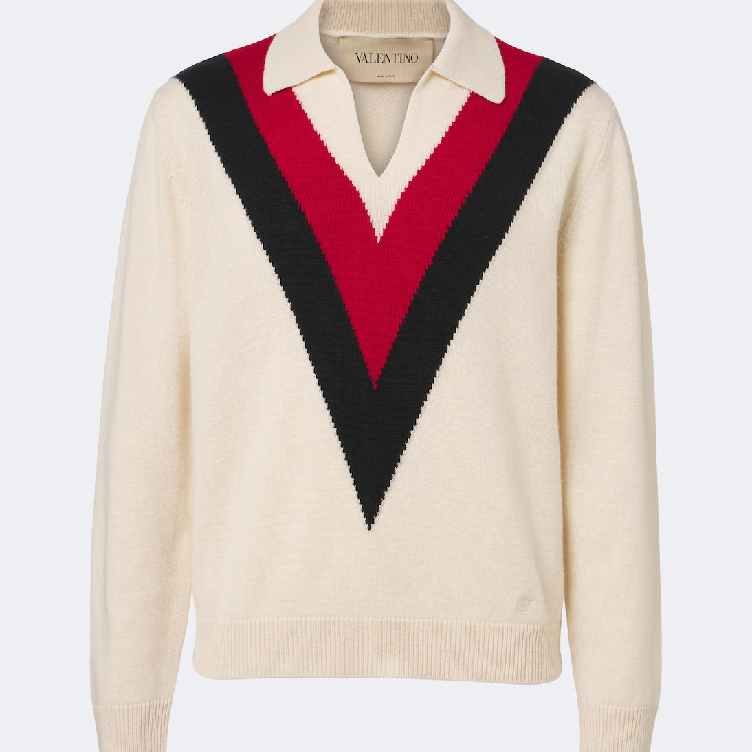 Valentino Garavani - Jacquard cashmere polo sweater