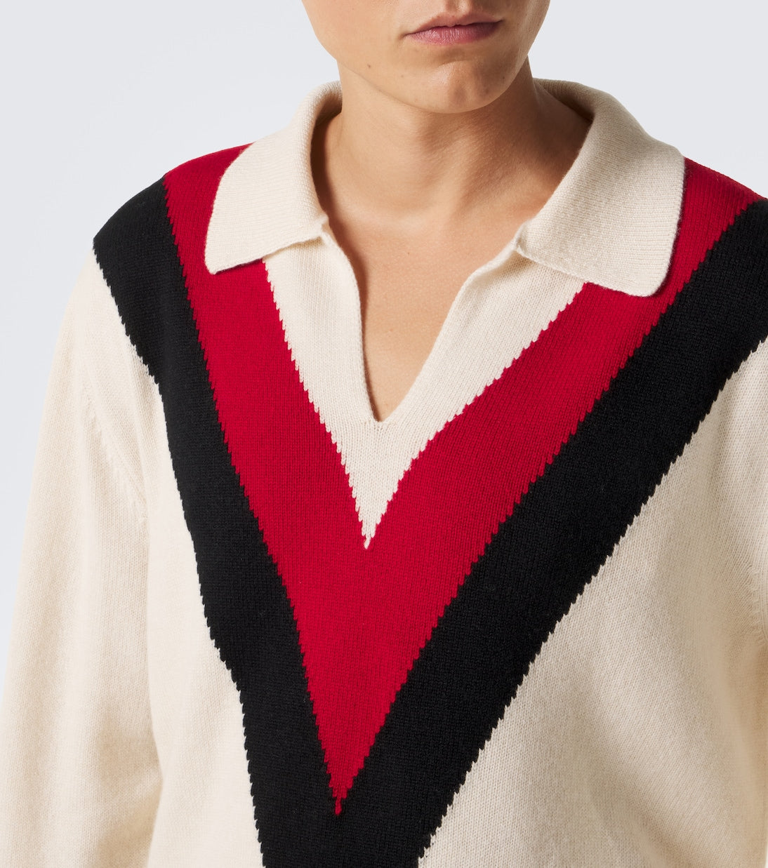 Valentino Garavani - Jacquard cashmere polo sweater