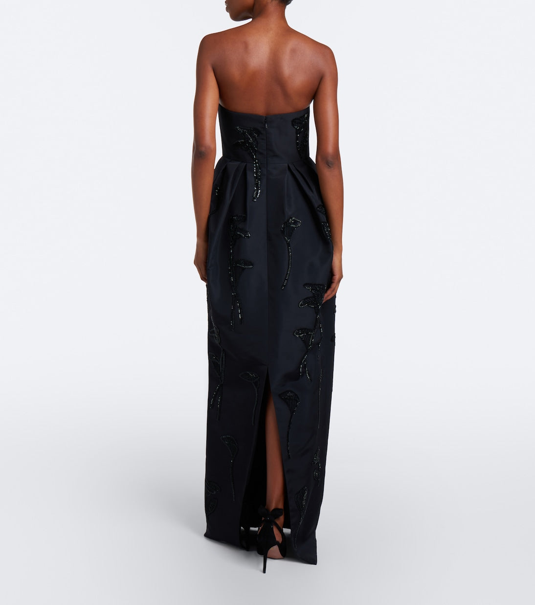 Carolina Herrera - Embellished strapless silk bustier gown