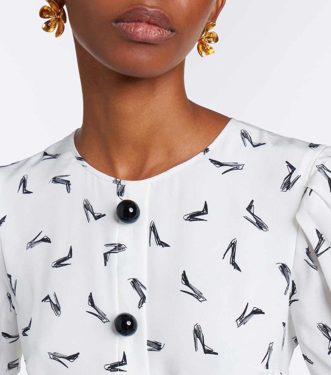 Carolina Herrera - Belted silk crêpe de chine midi dress