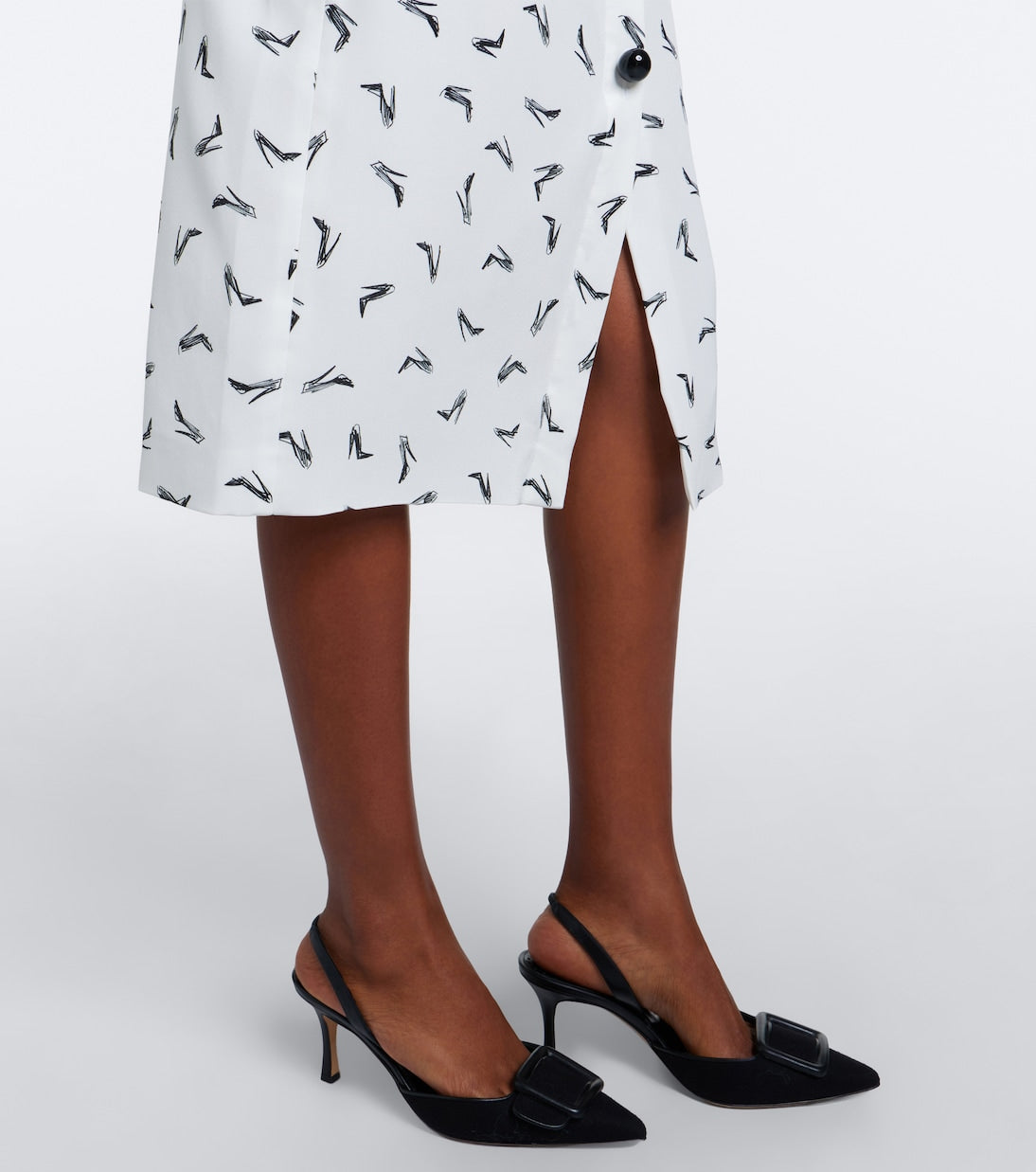 Carolina Herrera - Belted silk crêpe de chine midi dress