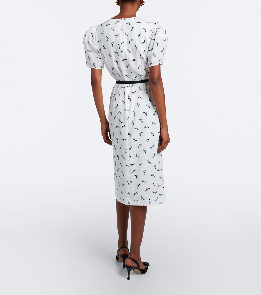 Carolina Herrera - Belted silk crêpe de chine midi dress