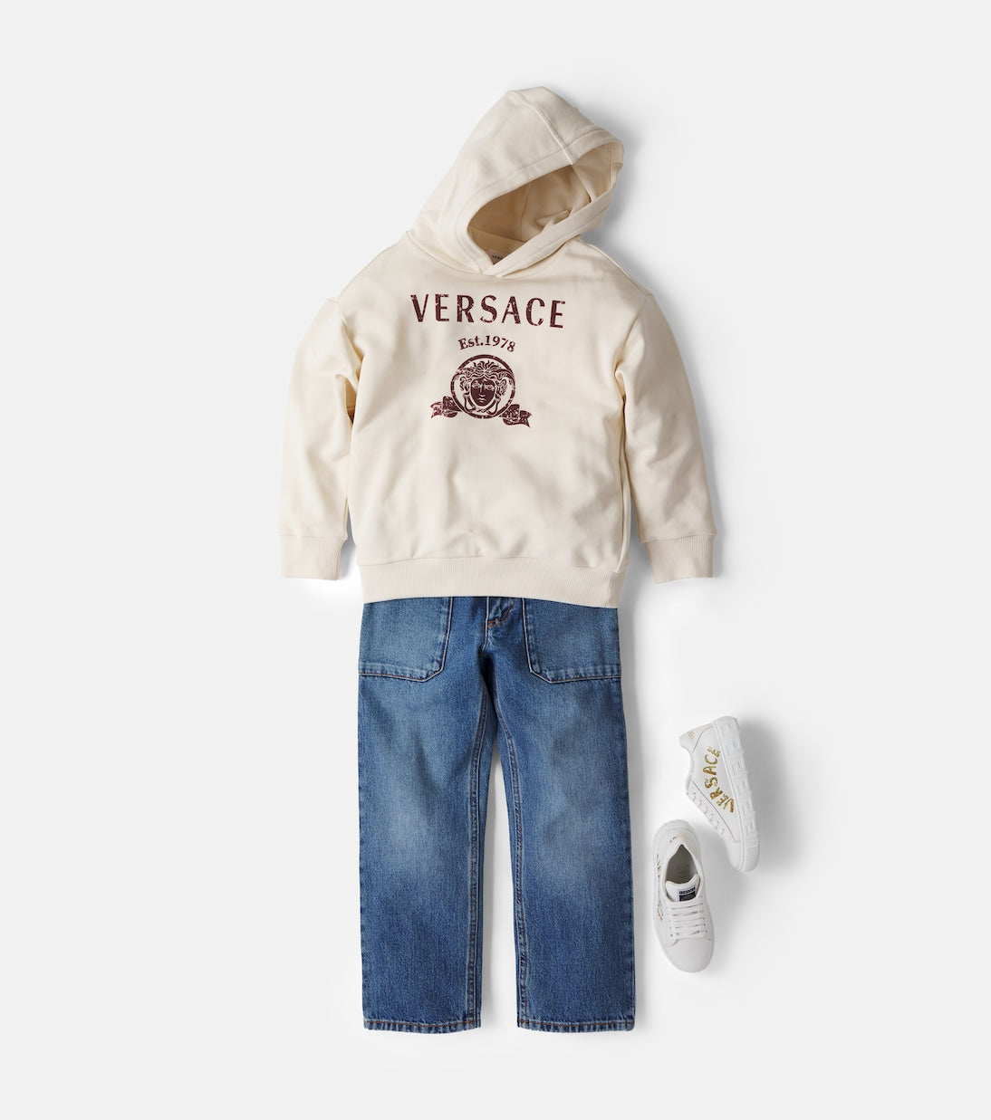 Versace Kids - Medusa printed cotton jersey hoodie