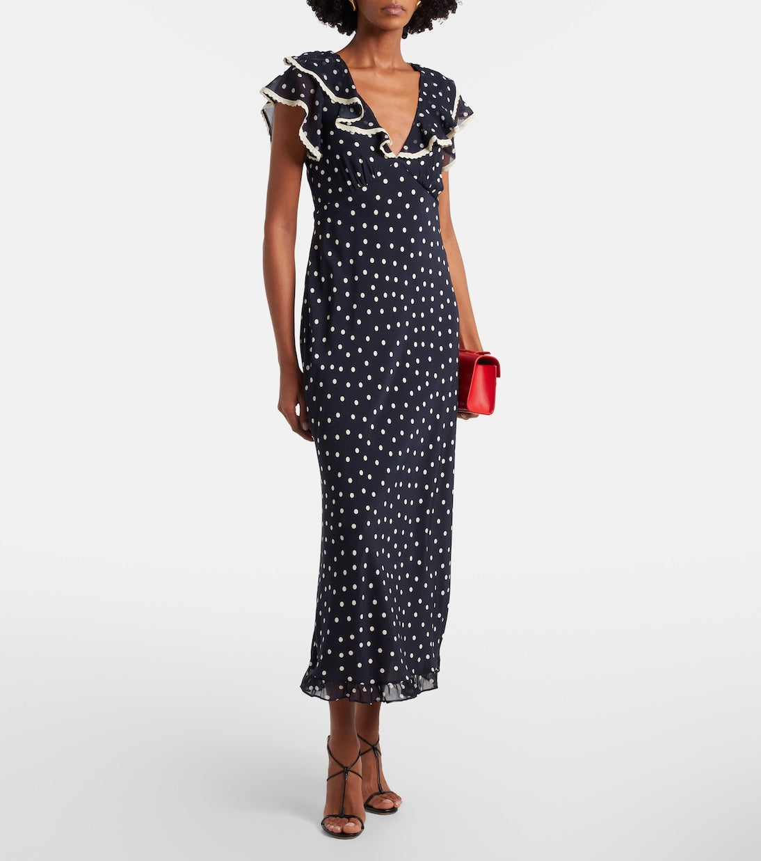 Rixo - Bethea polka-dot crêpe de chine midi dress