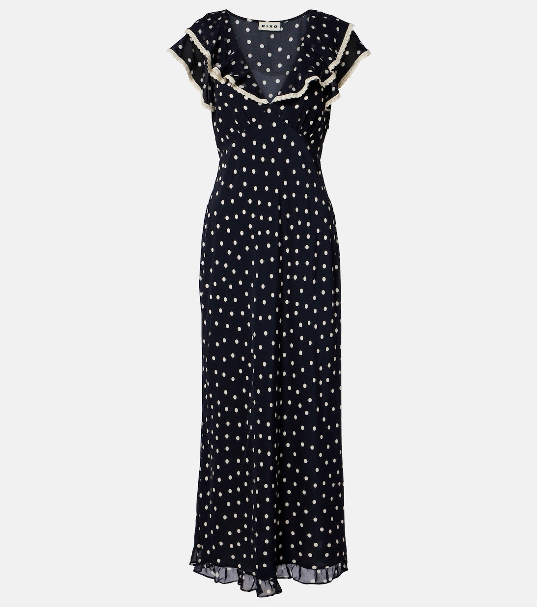 Rixo - Bethea polka-dot crêpe de chine midi dress