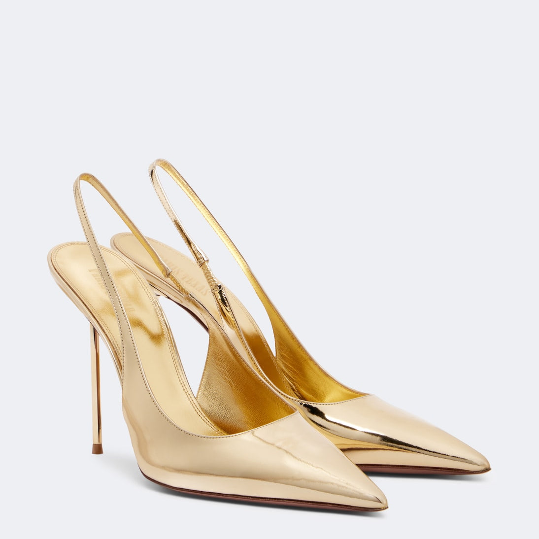 Paris Texas - Lidia metallic leather slingback pumps