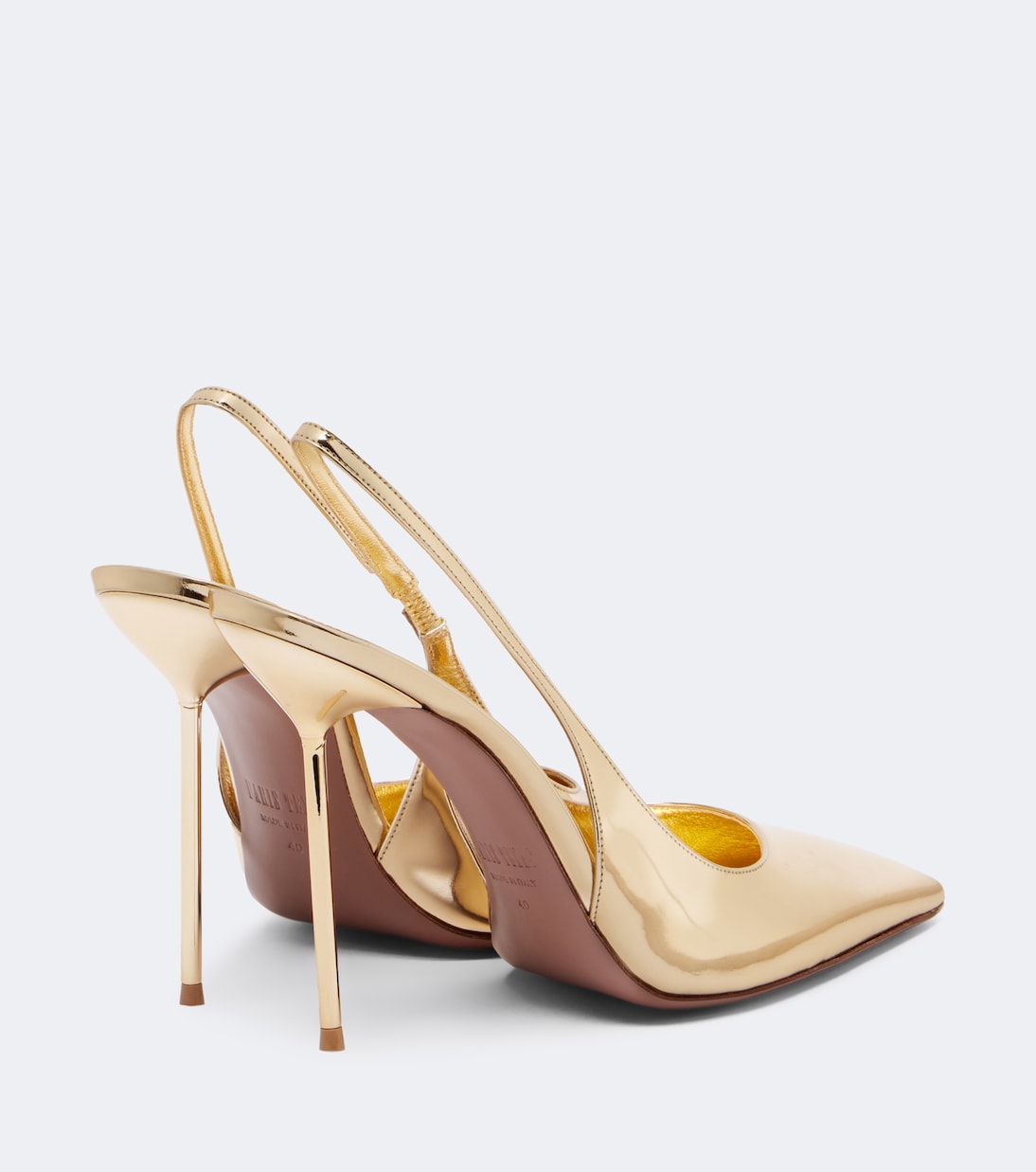 Paris Texas - Lidia metallic leather slingback pumps