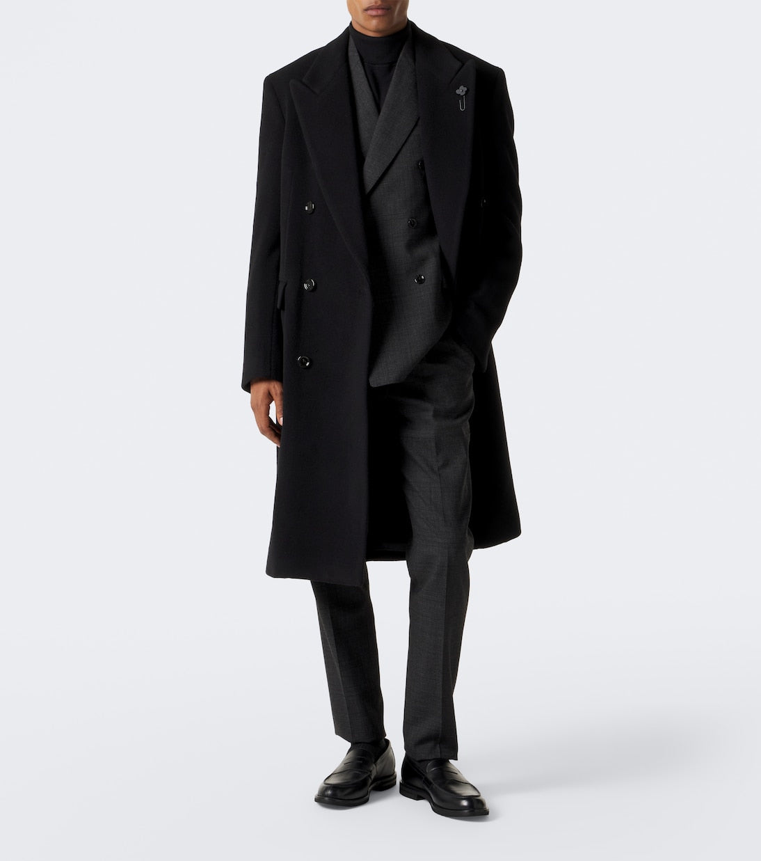 Lardini - Double-breasted virgin wool coat