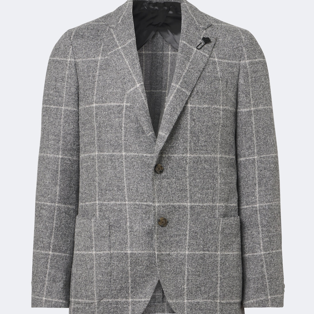 Lardini - Checked alpaca and wool-blend blazer