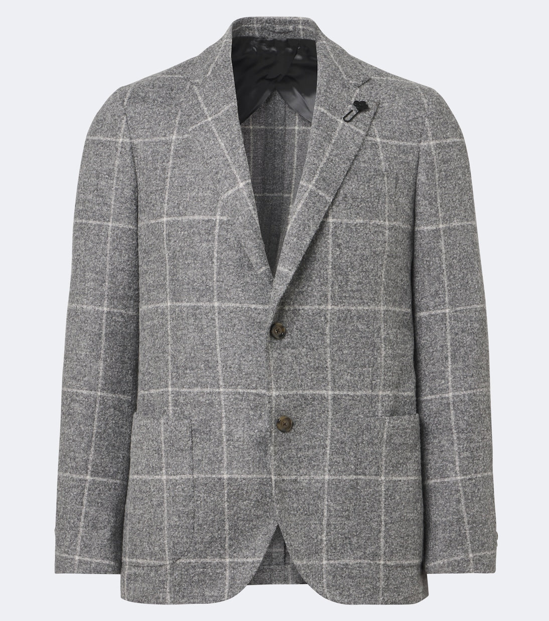 Lardini - Checked alpaca and wool-blend blazer
