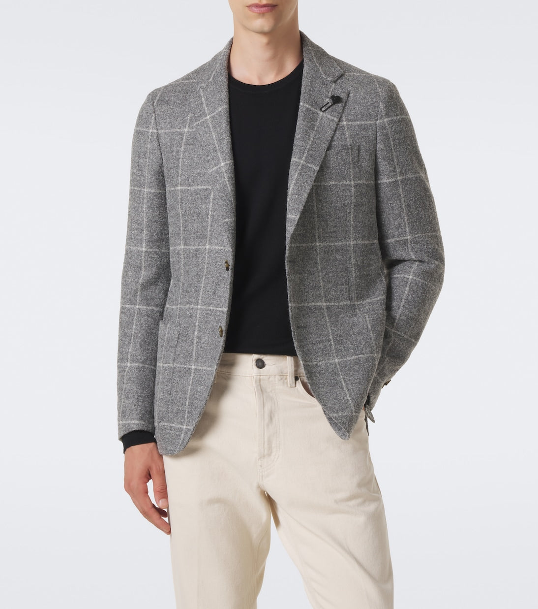 Lardini - Checked alpaca and wool-blend blazer