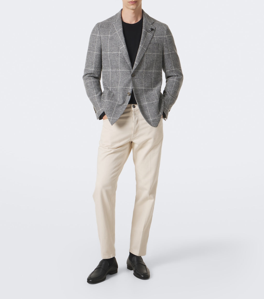 Lardini - Checked alpaca and wool-blend blazer